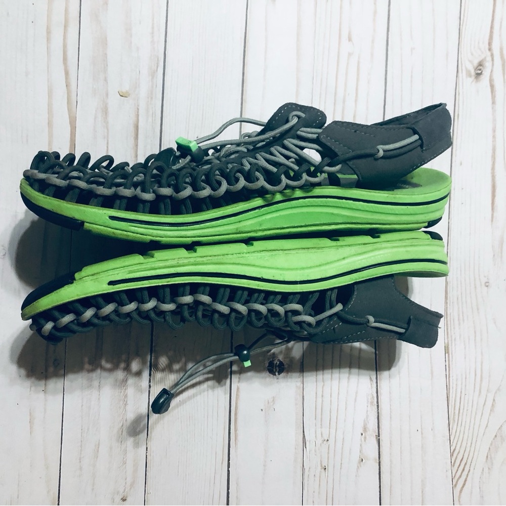 Keen Uneek Grey and Green Paracord Sport Sandals Water Shoes sz 11.5 US 45 EU - Picture 7 of 10